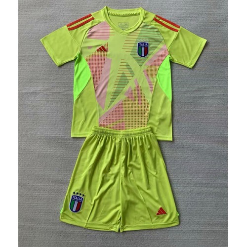 Italia Portero Primera Equipación Niños Eurocopa 2024 Manga Corta (+ Pantalones cortos)